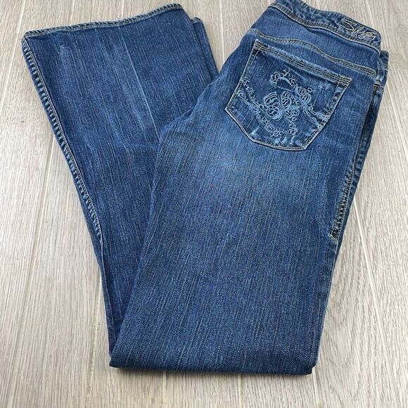 Silver Jeans Women's Isabel Distressed Boot cut Jeans Blue 28 - Picture 1 of 15